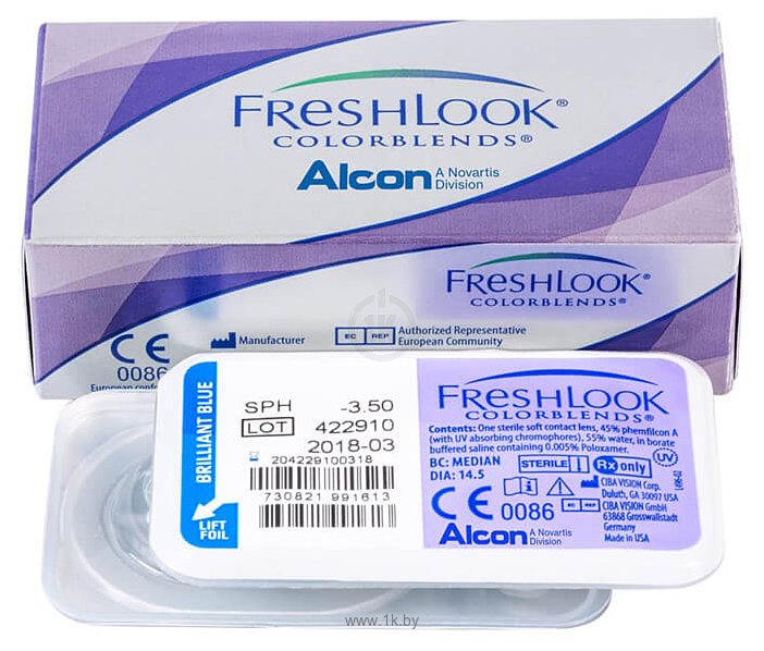 Фотографии Alcon FreshLook ColorBlends -0.5 дптр 8.6 mm (зеленый)