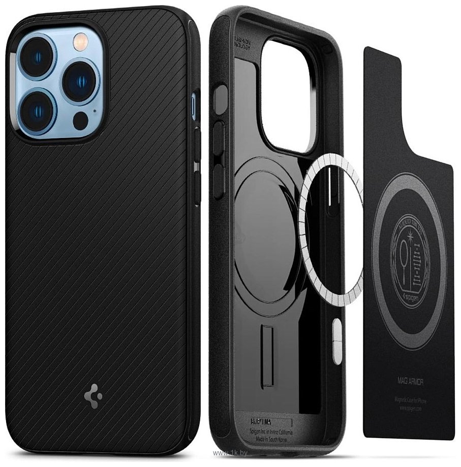 Фотографии Spigen Mag Armor (MagFit) для iPhone 13 Pro ACS03281 (черный)