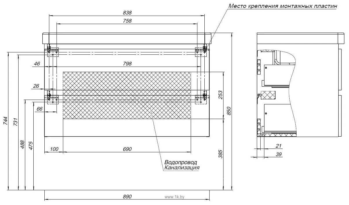 Фотографии Aquanet Вега 90 316683 (белый глянец)