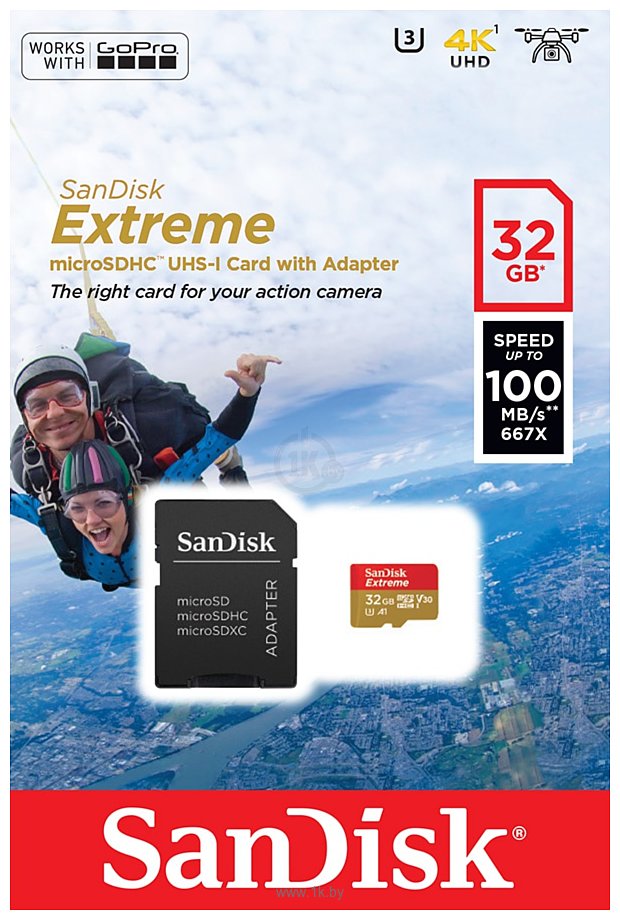 Фотографии Sandisk Extreme microSDHC UHS-I 32GB (SDSQXAF-032G-GN6AA)