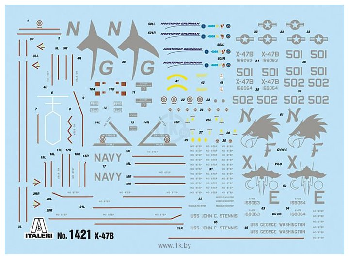 Фотографии Italeri 1421 Боевой беспилотный летательный аппарат X-47B