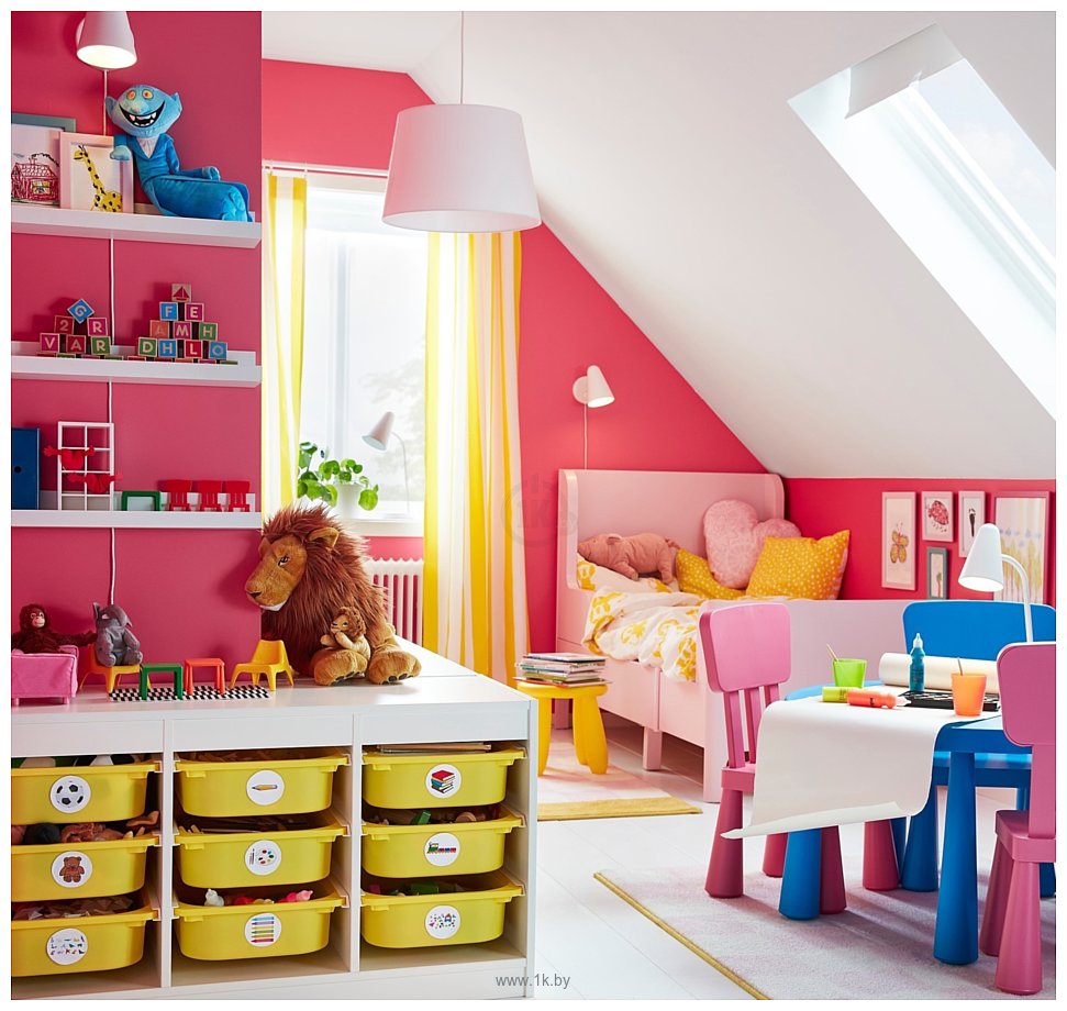 Фотографии Ikea Бусунге 80x130-200 (розовый) 604.598.30