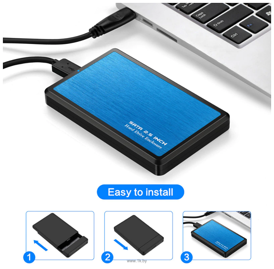 Фотографии USBTOP SATA – USB-C – USB3.0 (алюминий, синий)