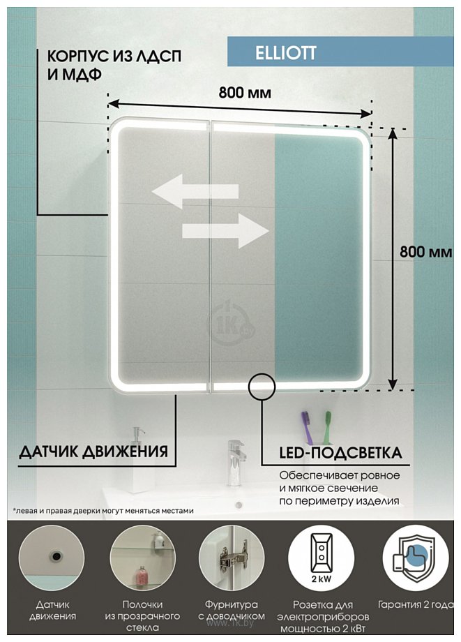 Фотографии Континент  Elliott Led 80x80 (с датчиком движения)