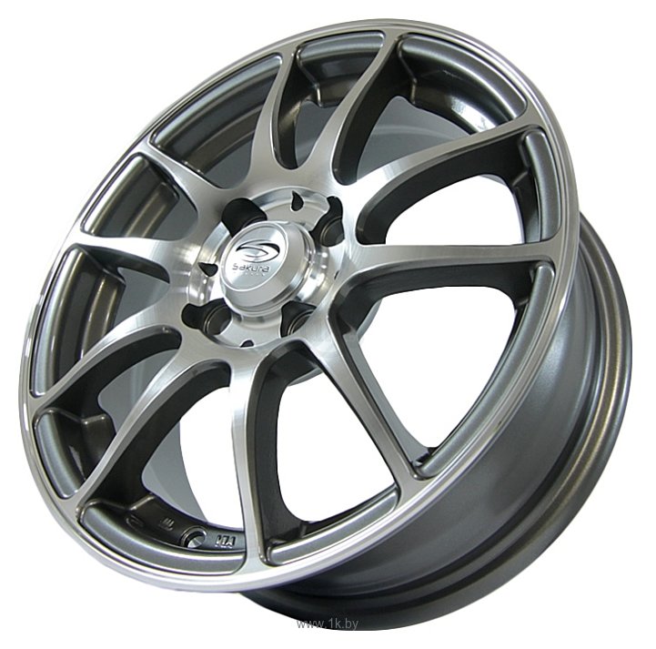 Фотографии Sakura Wheels 3199 5.5x14/4x100 D73.1 ET40 Серый с полировкой