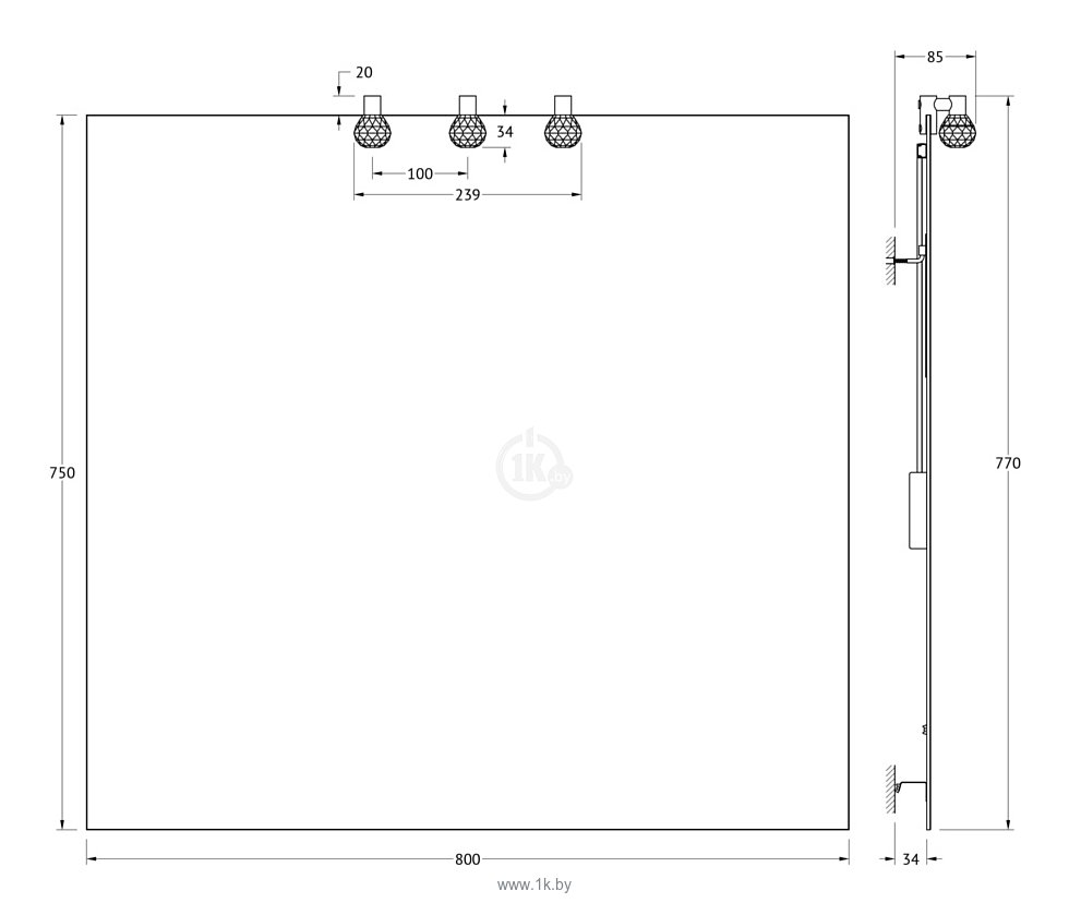 Фотографии Ellux Crystal 80х75 (CRY-B3 0211)