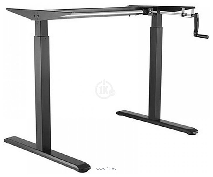 Фотографии ErgoSmart Manual Desk 1360x800x36 мм (бетон чикаго светло-серый/черный)