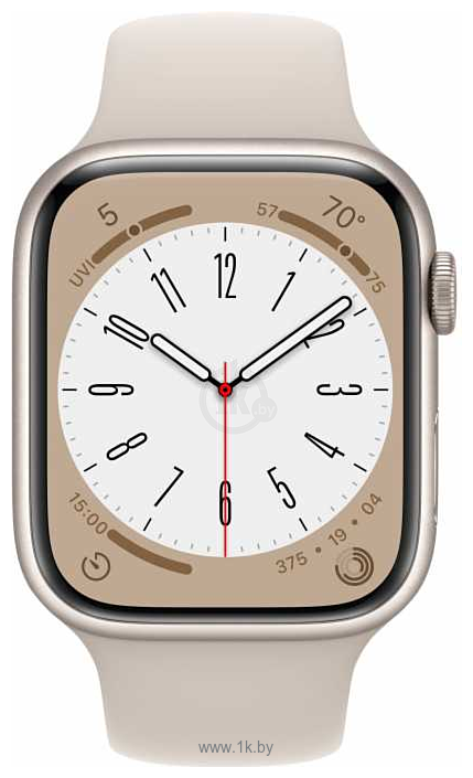 Фотографии Apple Watch Series 8 45 мм (алюминиевый корпус, спортивные силиконовые ремешки S/M + M/L)
