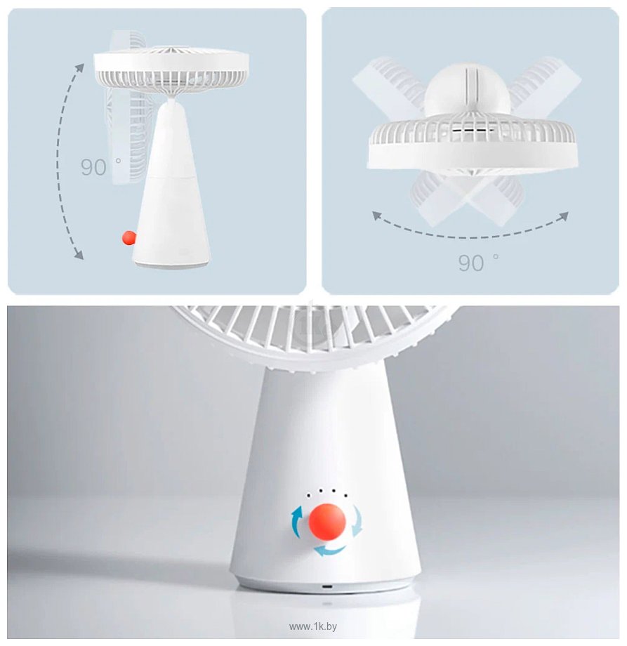 Фотографии Xiaomi Mijia Desktop Mobile Fan ZMYDFS01DM (с переходником на евровилку)