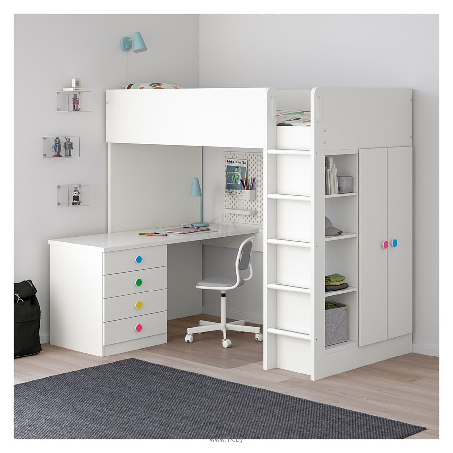 Фотографии Ikea Стува/Фолья 200x90 (4 ящика, 2 дверцы, белый) 792.752.42