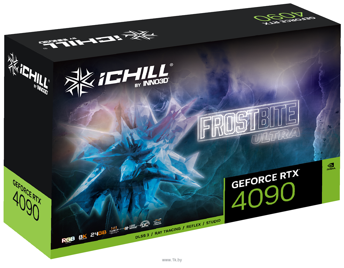 Фотографии Inno3D GeForce RTX 4090 iChill Frostbite Ultra (C4090-246XX-1833FBU)