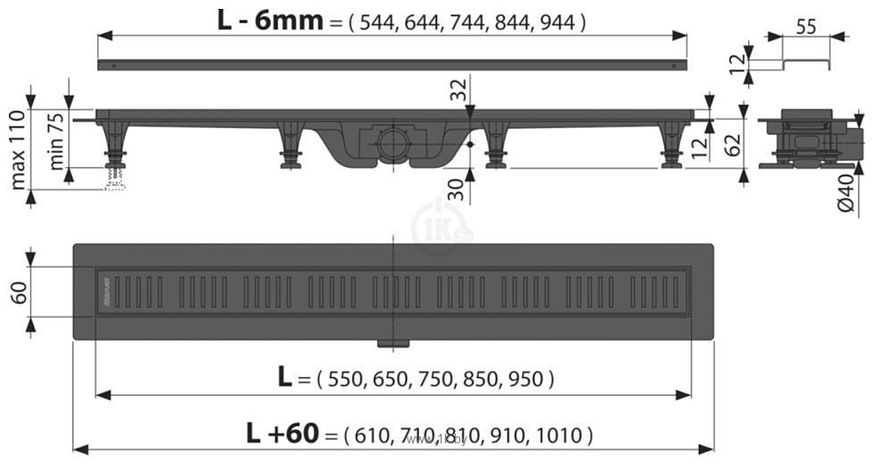 Фотографии Alcaplast APZ10BLACK-550M