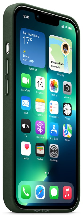 Фотографии Apple MagSafe Leather Case для iPhone 13 Pro (зеленая секвойя)