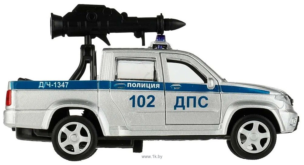 Фотографии Технопарк UAZ Pickup Полиция с пушкой PICKUP-12POL-CANSR