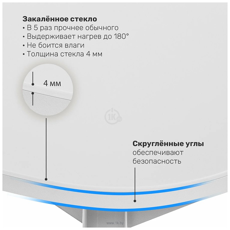 Фотографии Мебель Импэкс Leset Мидел Мини (металл белый-стекло белое)