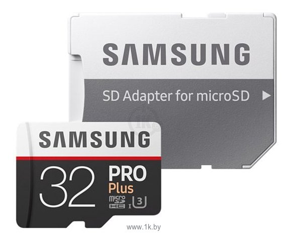 Фотографии Samsung microSDHC PRO Plus 100MB/s 32GB + SD adapter
