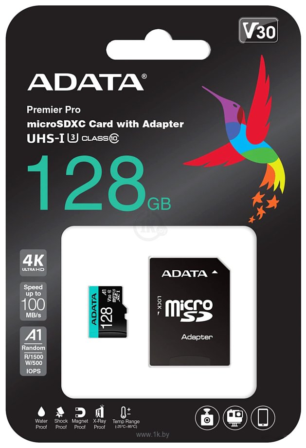 Фотографии ADATA Premier Pro AUSDX128GUI3V30SA2-RA1 microSDXC 128GB (с адаптером)