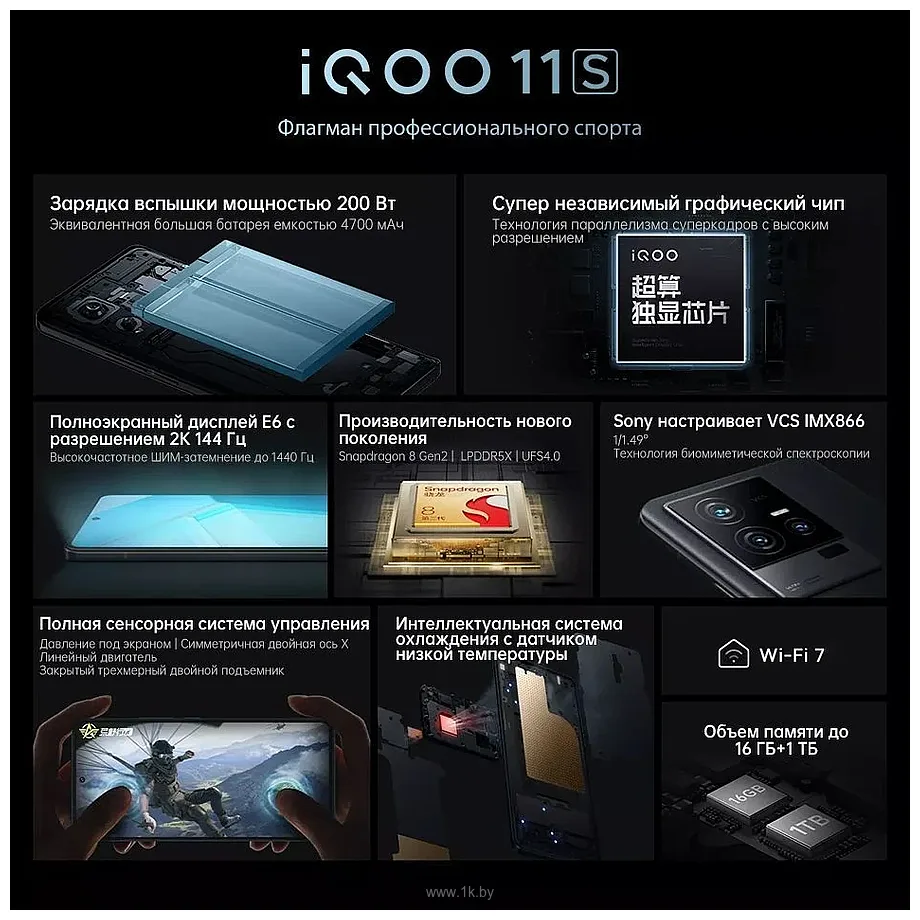 Фотографии Vivo iQOO 11S 5G NFC 16/1024GB (китайская версия) Фотографии Vivo iQOO 11S 5G NFC 16/1024GB (китайская версия)