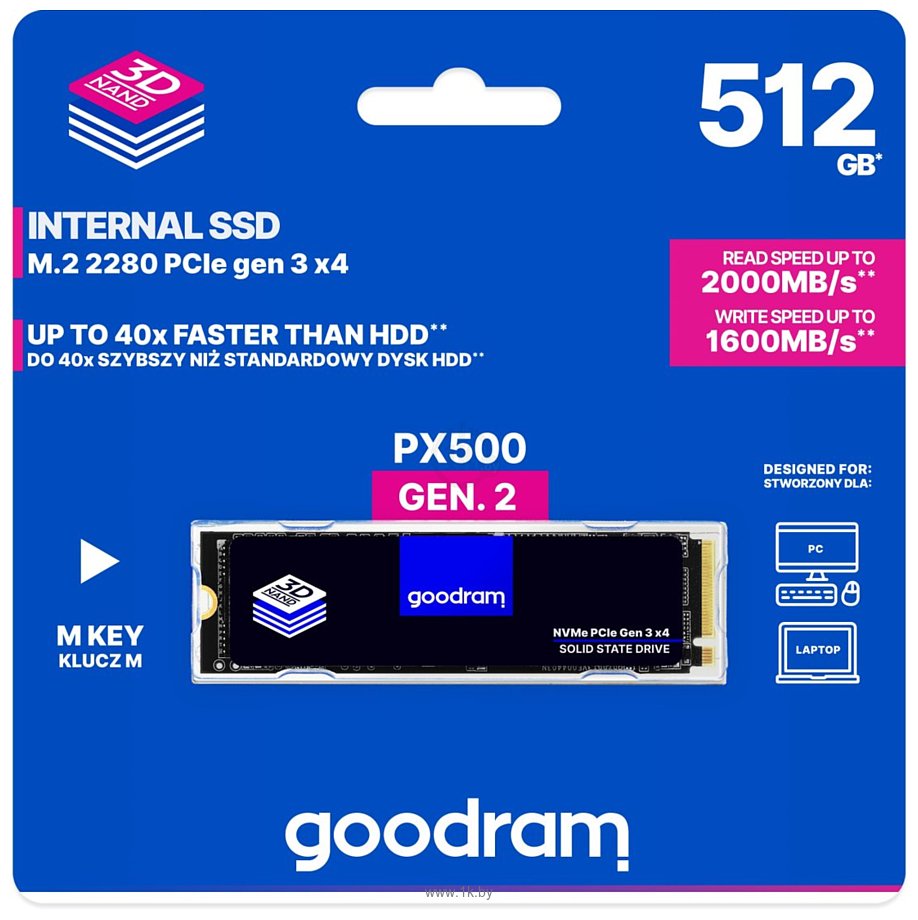 Фотографии GOODRAM PX500 gen.2 512GB SSDPR-PX500-512-80-G2