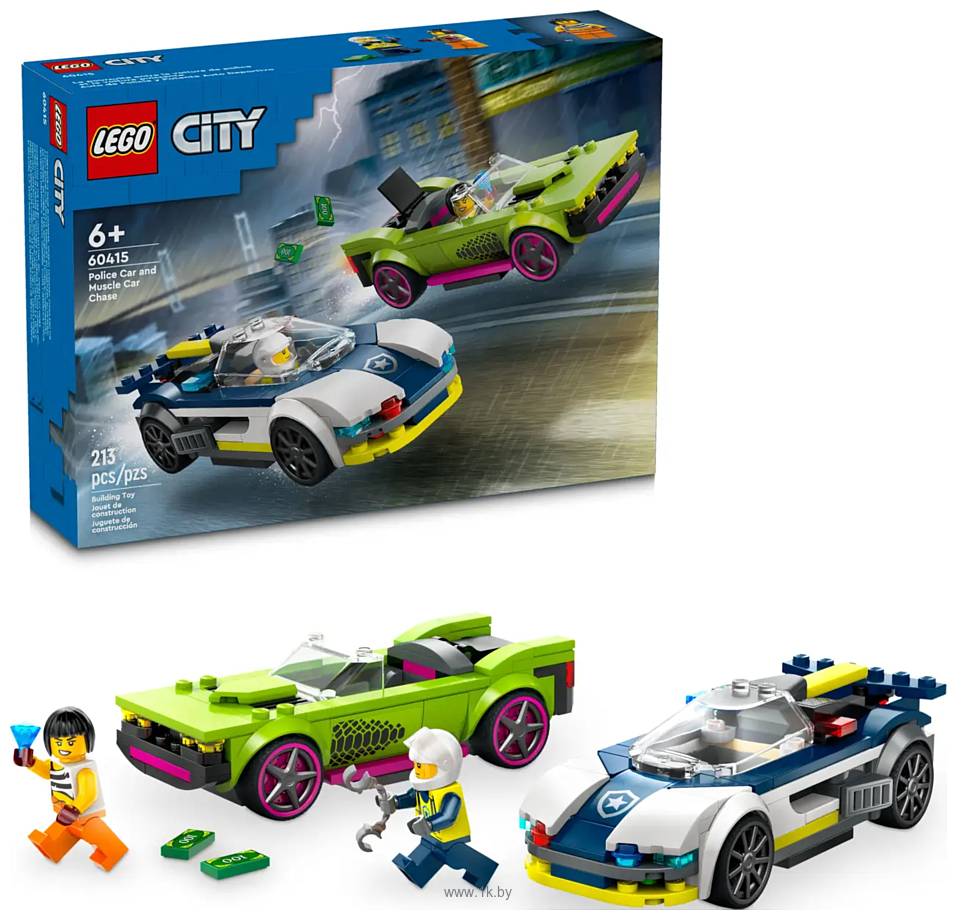 Фотографии LEGO City 60415 Погоня на полицейской машине и маслкаре