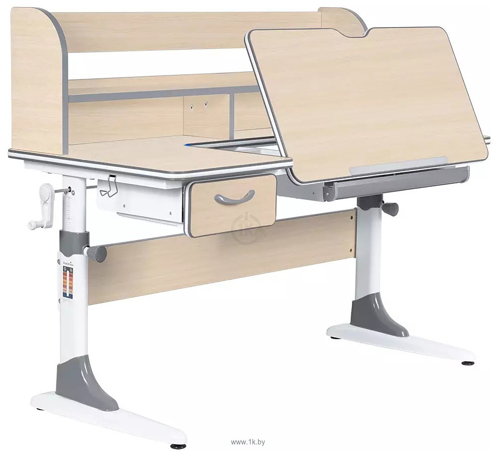 Фотографии Anatomica Study-120 Lux + надстройка + органайзер + ящик с зеленым креслом Ragenta (клен/серый)