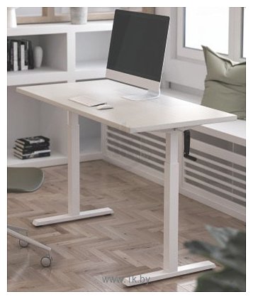 Фотографии ErgoSmart Manual Desk Compact 1360x800x36 мм (альпийский белый/черный)