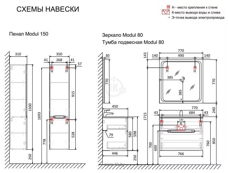 Фотографии Jorno  Modul 80 Mоl.01.77/P/W+Mol.08.80/W