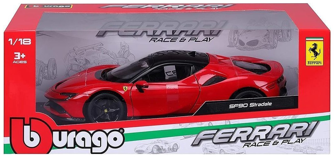 Фотографии Bburago Ferrari SF90 Stradale 18-16015 (красный)