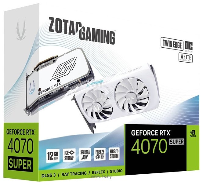 Фотографии ZOTAC GeForce RTX 4070 Super Twin Edge OC White Edition 12GB GDDR6X (ZT-D40720Q-10M)