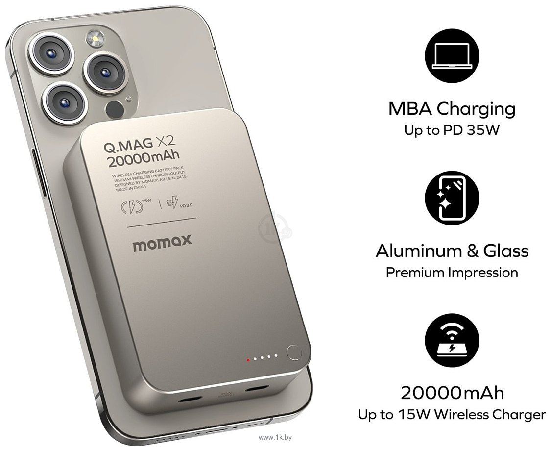 Фотографии Momax Q.Mag X2 Magnetic IP133 20000mAh