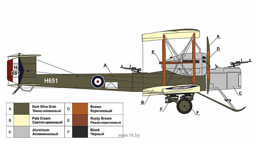 Фотографии ARK models AK 72034 Английский тяжёлый бомбардировщик Виккерс «Вими» IV