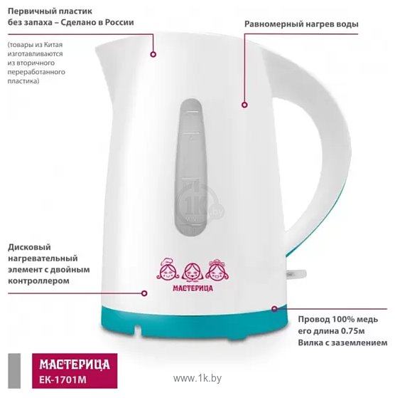 Фотографии Мастерица EK-1701M (белый/бирюзовый)