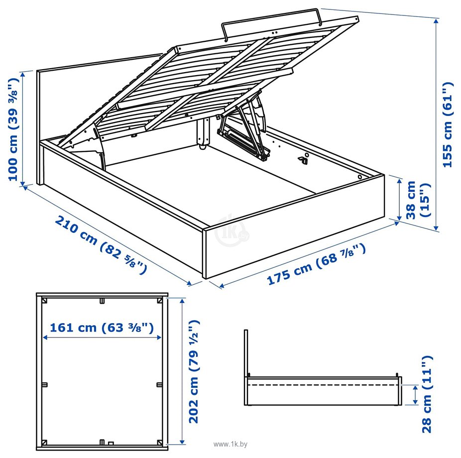 Фотографии Ikea Мальм 200x160 (белый, с ПМ) 004.048.07