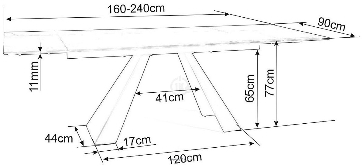 Фотографии Signal Salvadore Ceramic раскладной 160-240x90 (черный Sahara Noir/черный матовый)