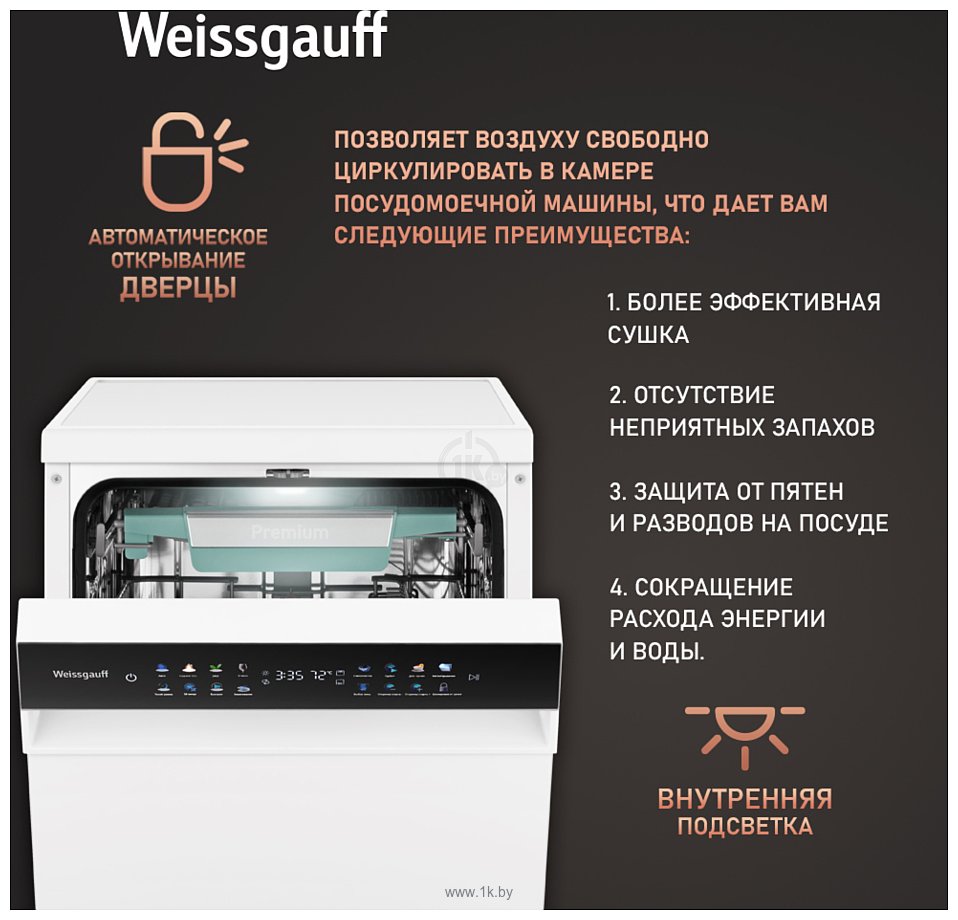 Фотографии Weissgauff DW 4539 Inverter Touch AutoOpen White