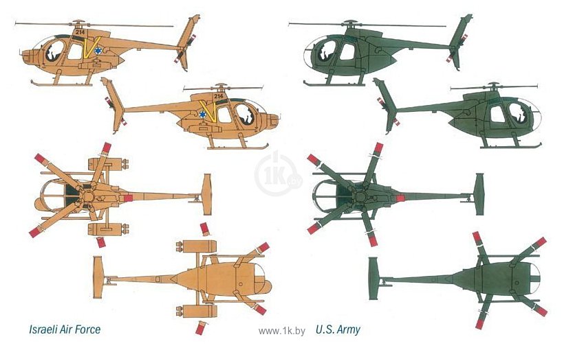 Фотографии Italeri 017 Легкий многоцелевой вертолет AH-6 Night Fox