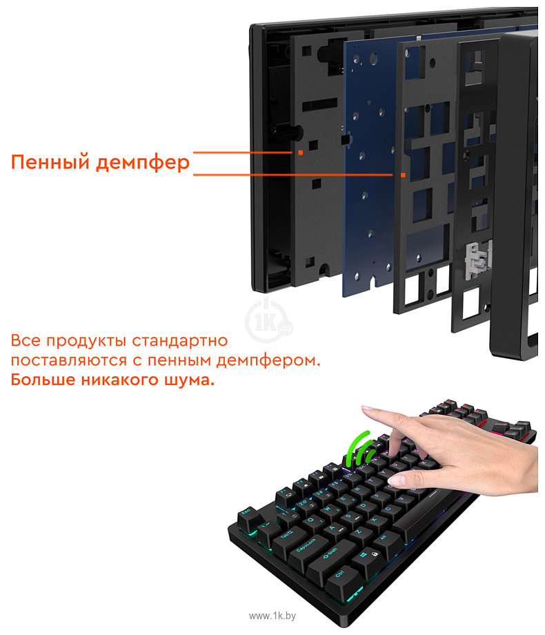 Фотографии Royal Kludge RK100 RGB black, RK Red