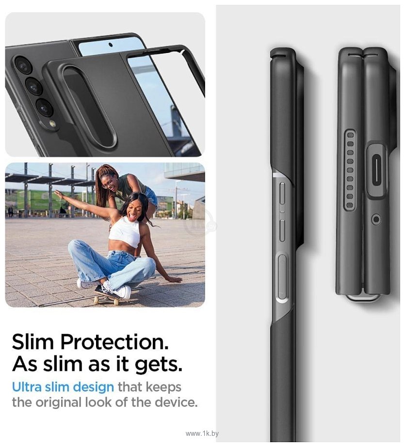 Фотографии Spigen AirSkin для Galaxy Z Fold 4 ACS05103 (черный)