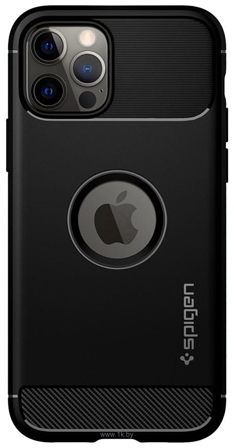 Фотографии Spigen Rugged Armor для iPhone 12/iPhone 12 Pro ACS01700 (черный)