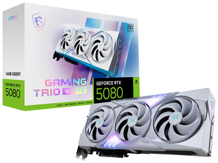 Фотографии MSI GeForce RTX 5080 16G Gaming Trio OC White