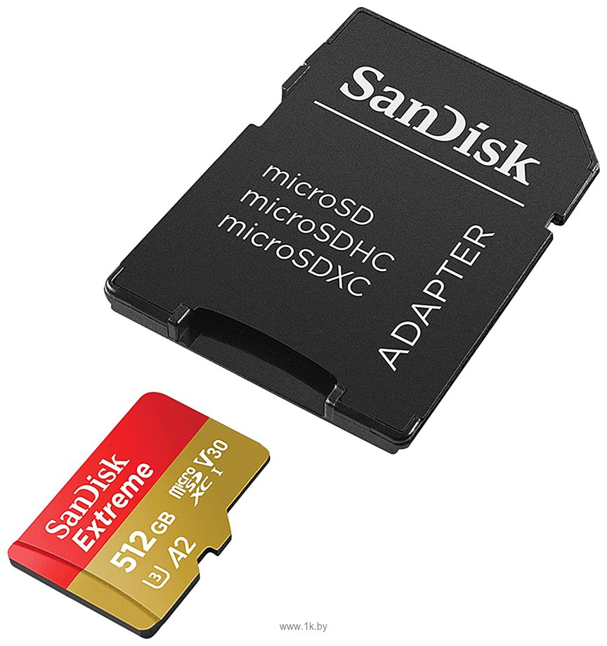 Фотографии SanDisk Extreme microSDXC SDSQXAV-512G-AN6MA 512GB (с адаптером)