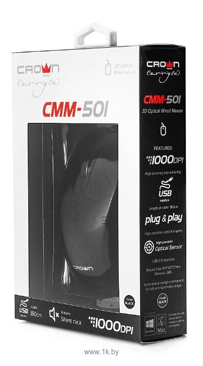 Фотографии CROWN CMM-501 black USB