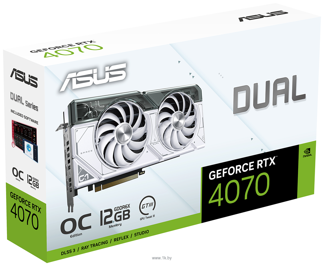 Фотографии ASUS DUAL GeForce RTX 4070 OC Edition 12GB GDDR6X (DUAL-RTX4070-O12G-WHITE) 