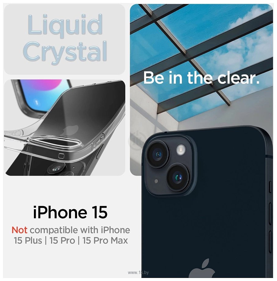 Фотографии Spigen Liquid Crystal для iPhone 15 ACS06786 (прозрачный)