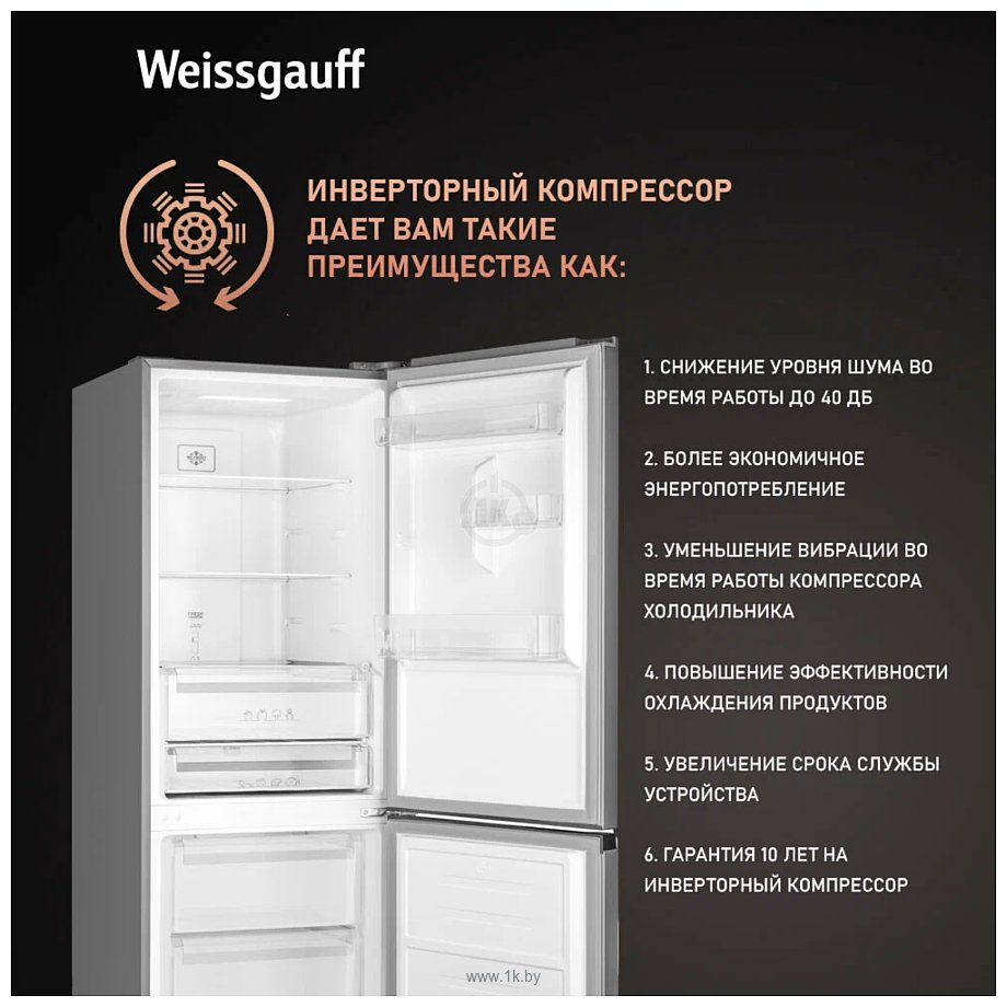 Фотографии Weissgauff WRK 185 Total NoFrost Inverter White Glass