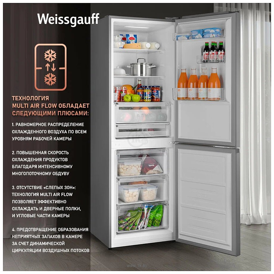 Фотографии Weissgauff WRK 185 Total NoFrost Inverter White Glass