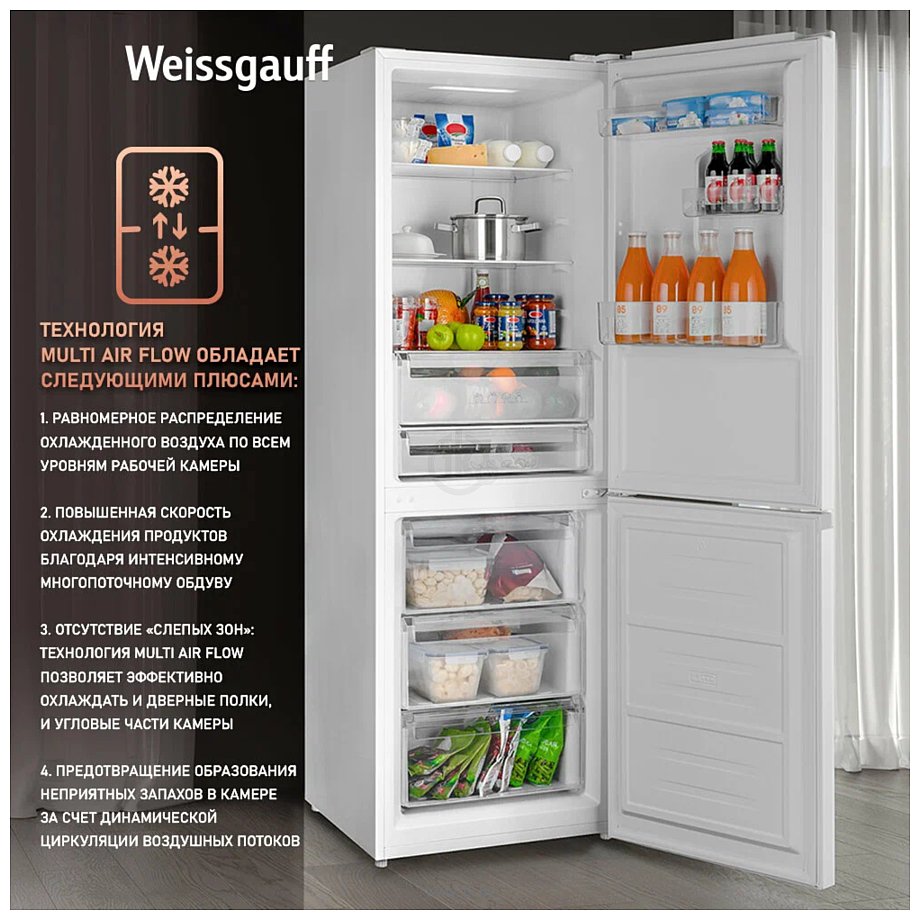 Фотографии Weissgauff WRK 185 Total NoFrost Inverter White Glass