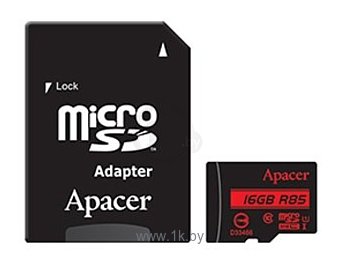 Фотографии Apacer microSDHC Card Class 10 UHS-I U1 (R85 MB/s) 16GB + SD adapter