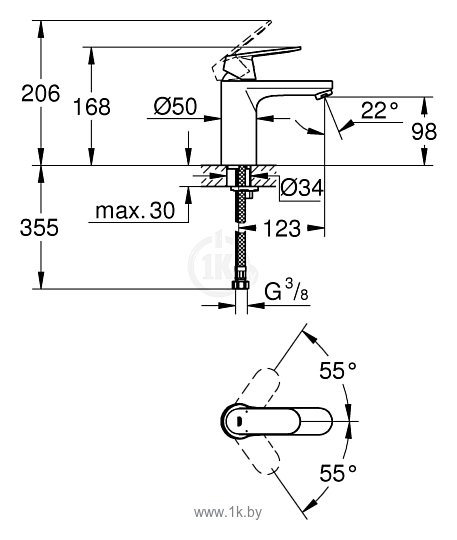 Фотографии Grohe Eurosmart Cosmopolitan 23327KW0