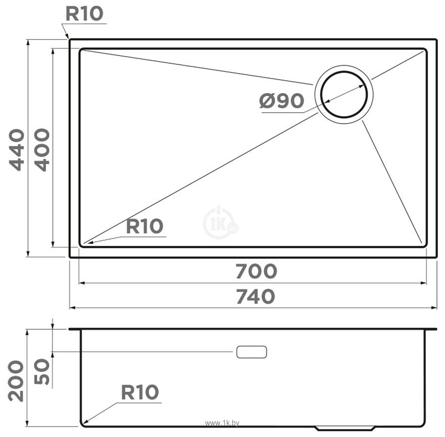 Фотографии Omoikiri Taki Side 74-U/IF 